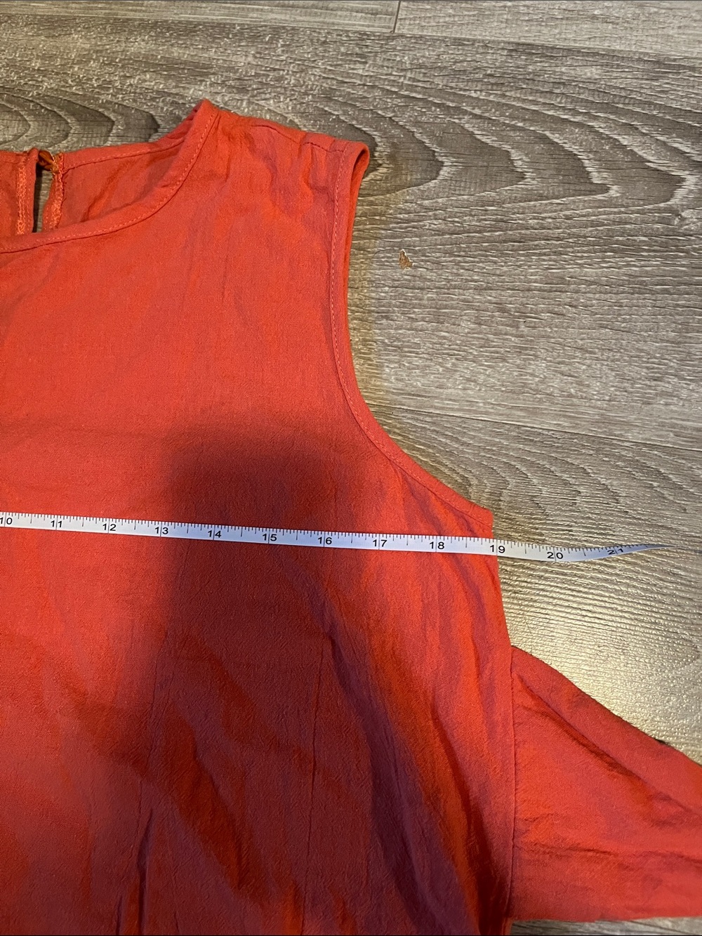 Women's Sleeveless 100% Cotton Tie-Waist crew neck long maxi dress in Yam Orange - Picture 10 of 16